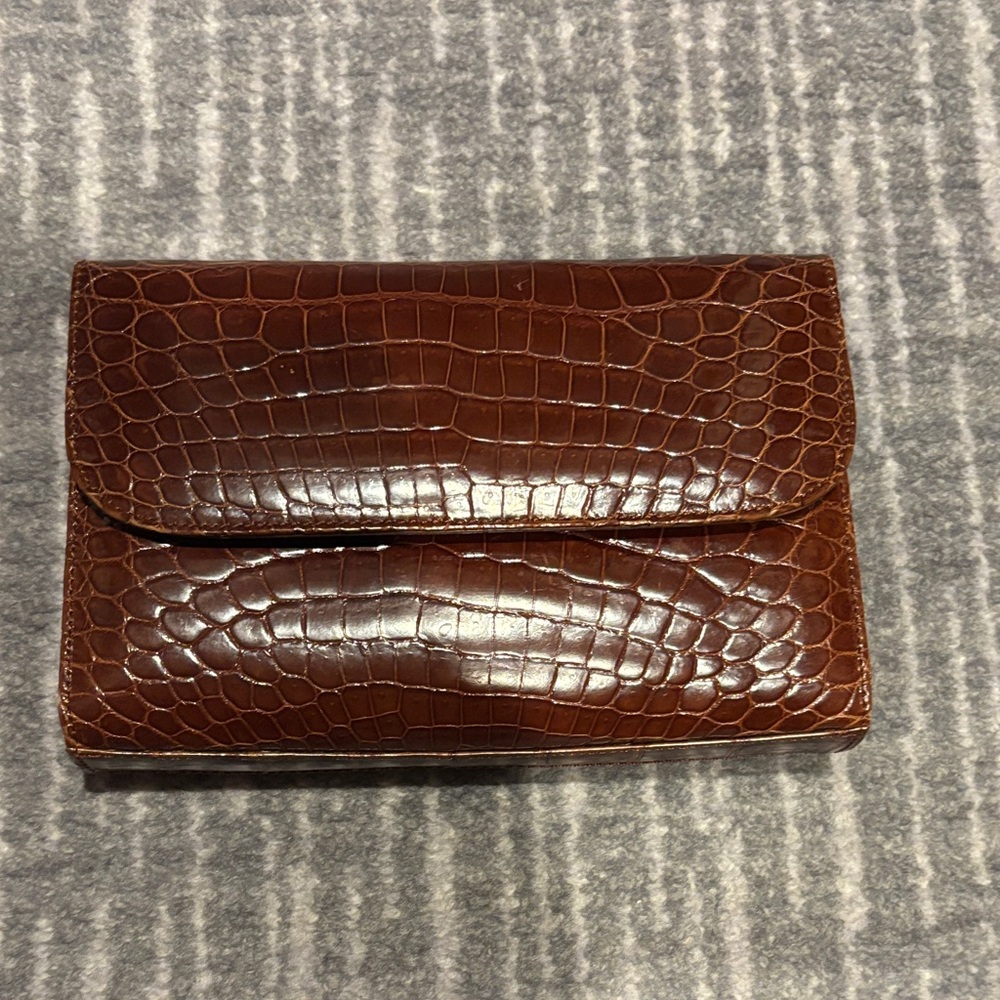 Brown Crocodile Embossed Wallet